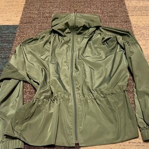 CALIA by Carrie Underwood Olive Full Zip Hooded Cinch waist jacket